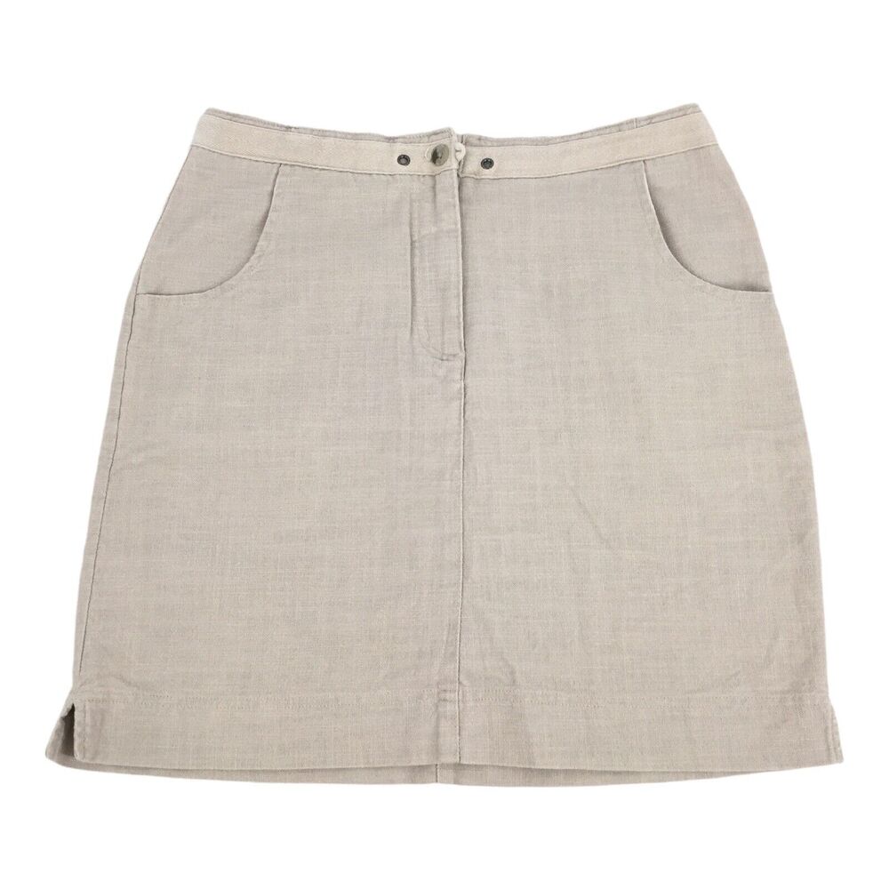 Woolrich Canvas Mini Skirt 8 Womens Light Cream Beige Outdoor Hiking Camping M